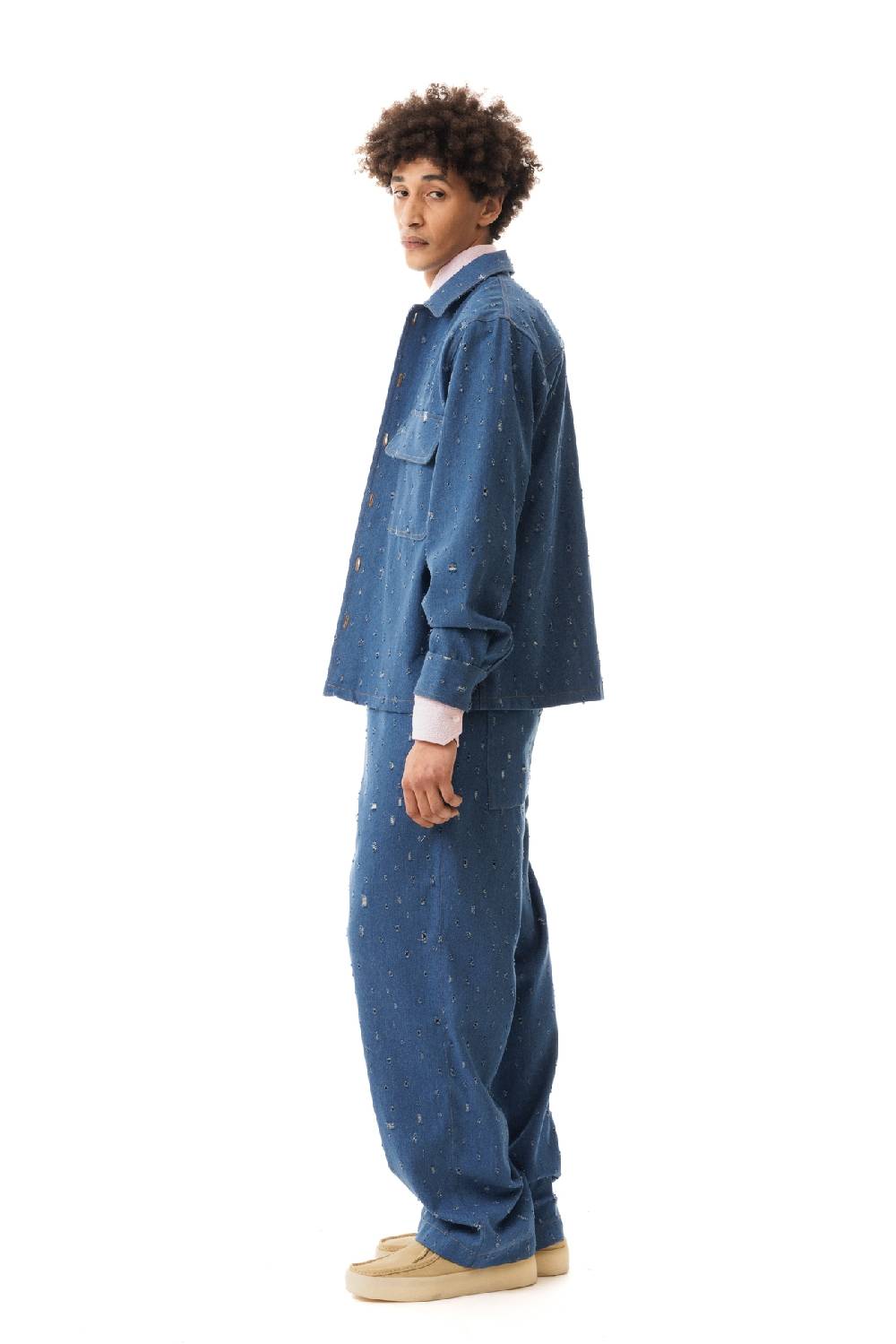Lc23 Ripped Denim Overshirt Economico