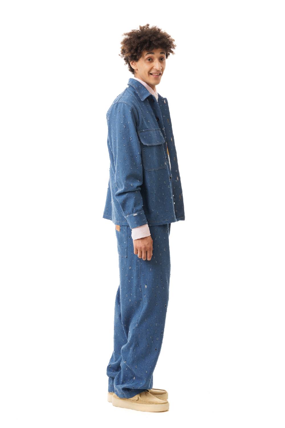 Lc23 Ripped Denim Overshirt Economico
