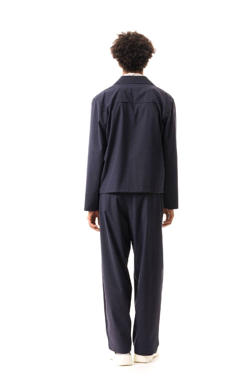 Lc23 Nylon-Wool Overshirt Navy In Vendita