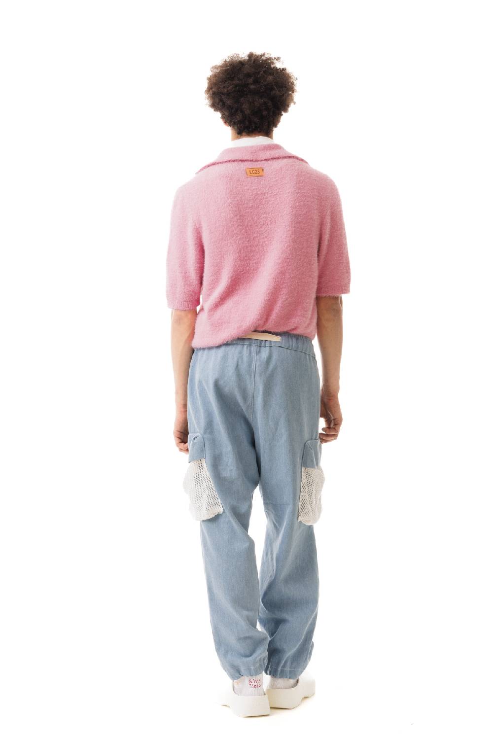 Lc23 Hairy Polo Sweater Pink Vendita Economica
