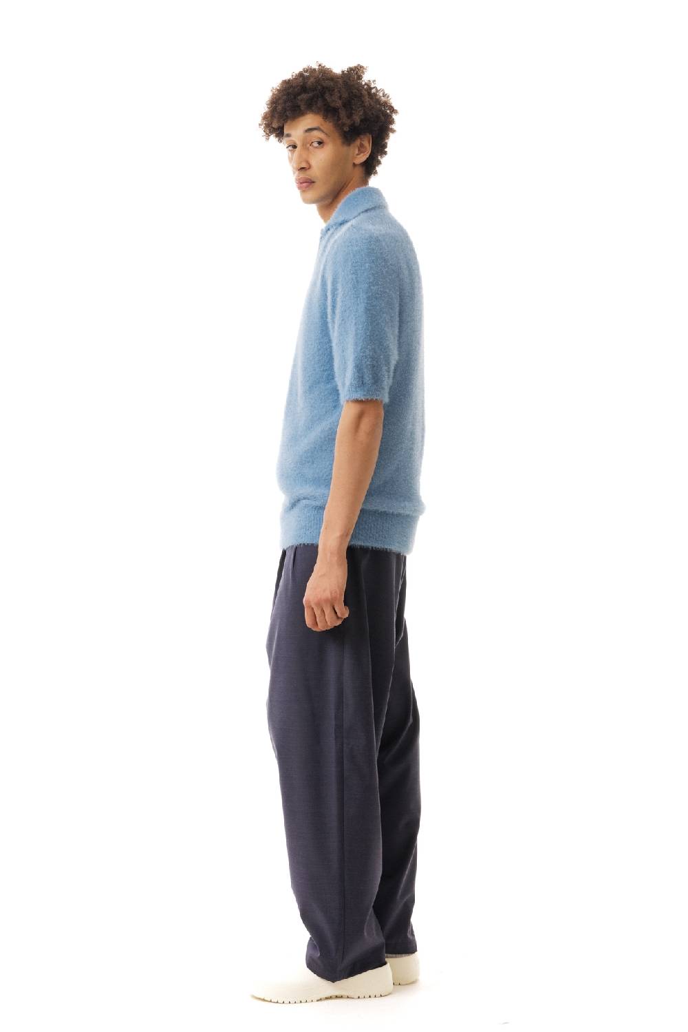 Lc23 Hairy Polo Sweater Blue Saldi Di Fabbrica