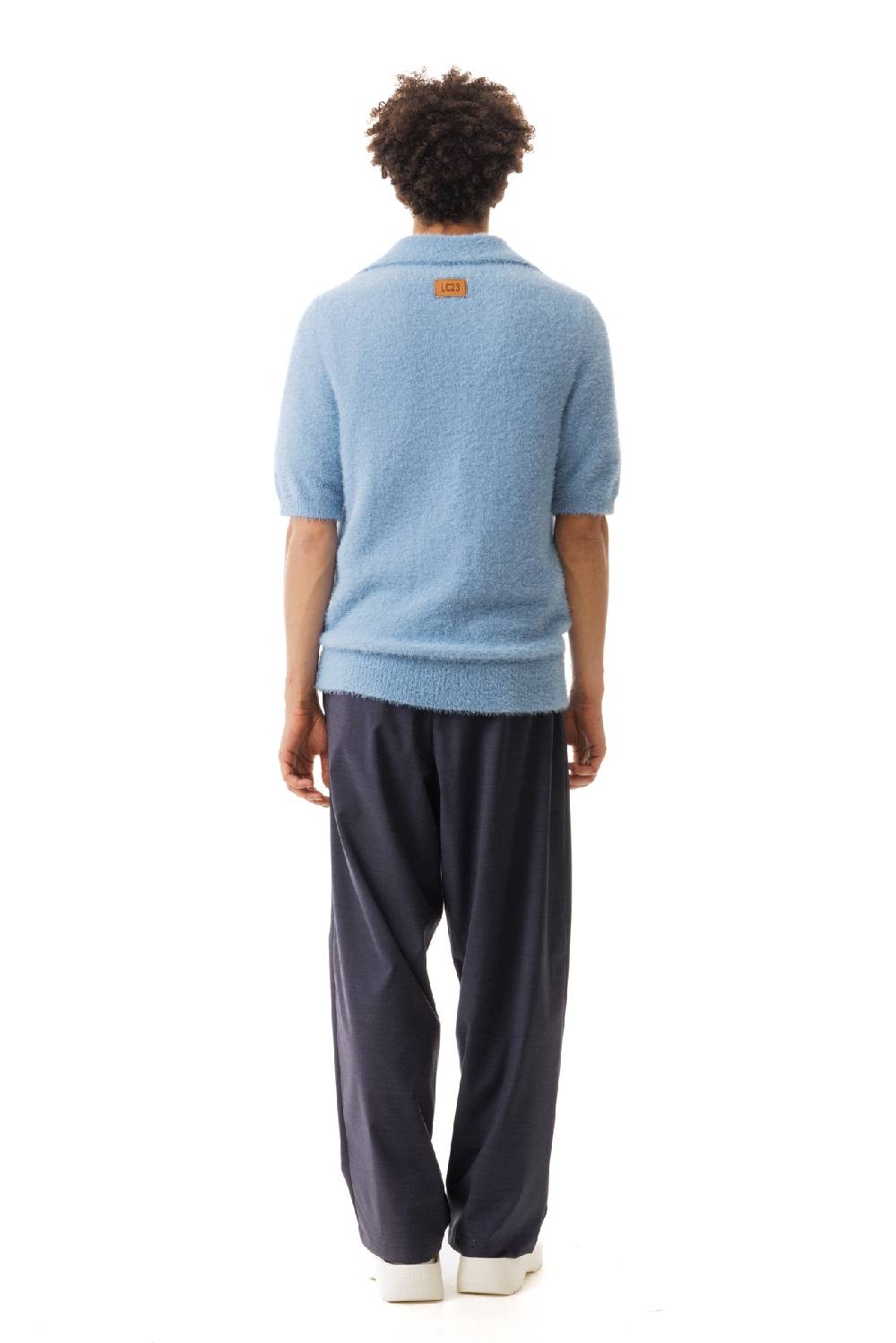 Lc23 Hairy Polo Sweater Blue Saldi Di Fabbrica