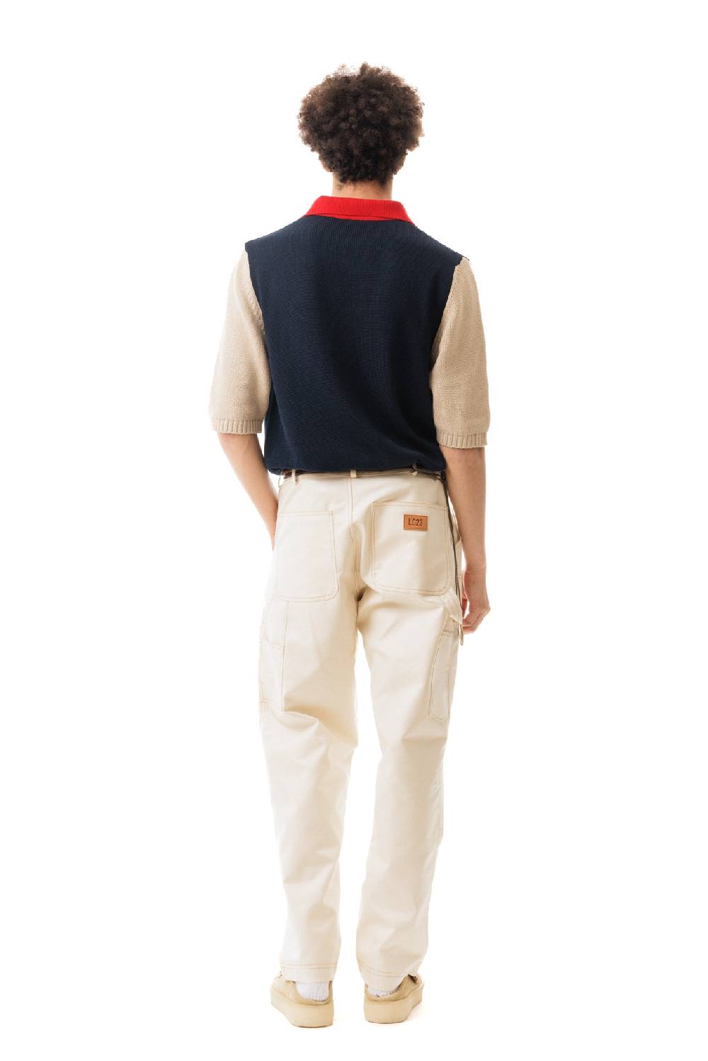 Lc23 Color Block Polo Sweater Navy I Più Venduti