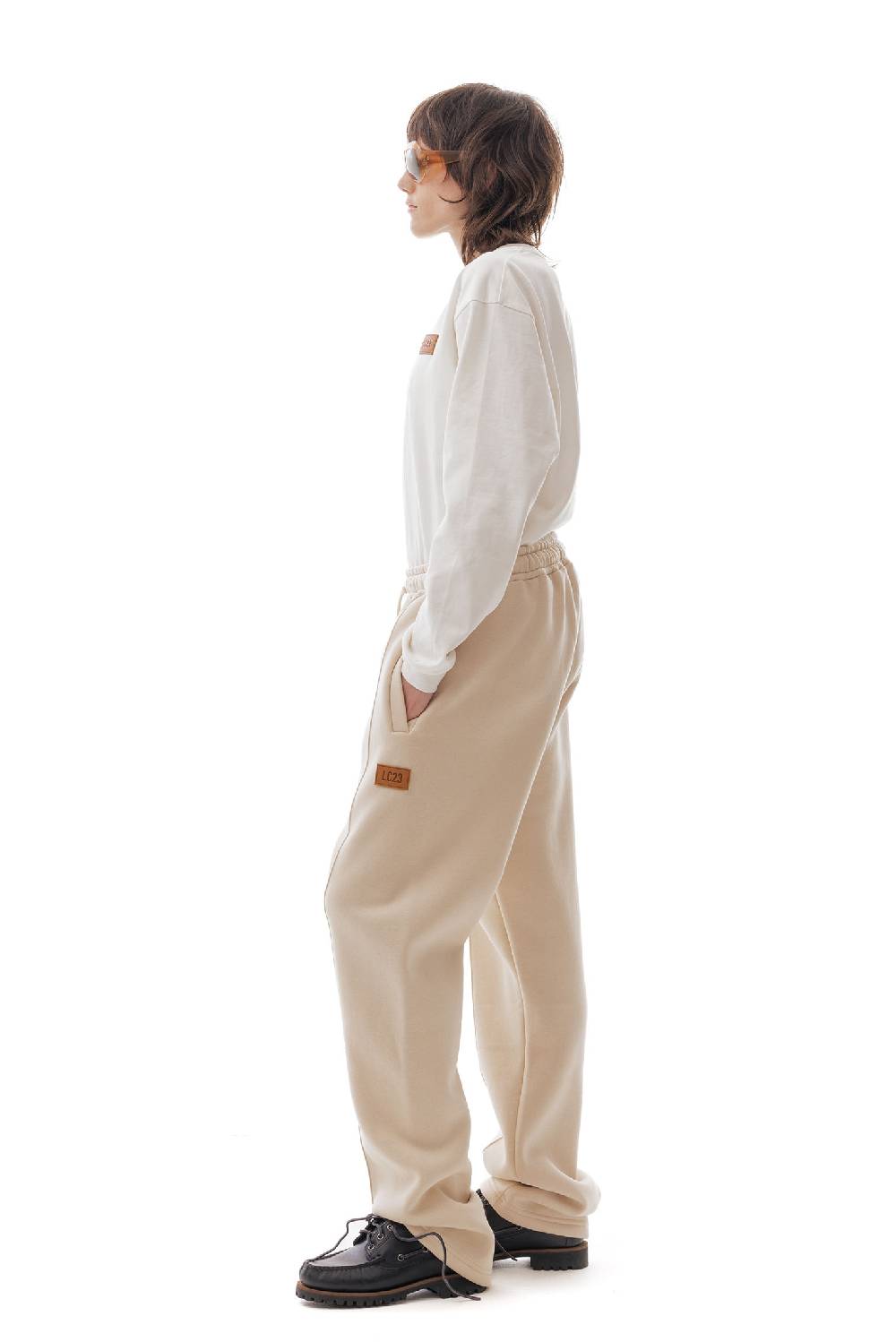 Lc23 Fleece Basic Pants Beige Consegna Veloce