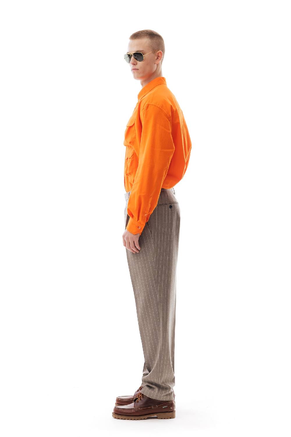 Lc23 Gessato Beige Trousers Economico