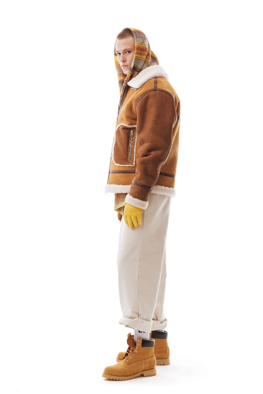Lc23 Two-Tone Shearling Jacket Vendita Calda