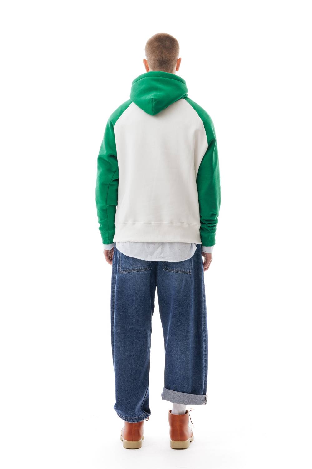 Lc23 Bicolor Hoodie Cream/Green In Saldo