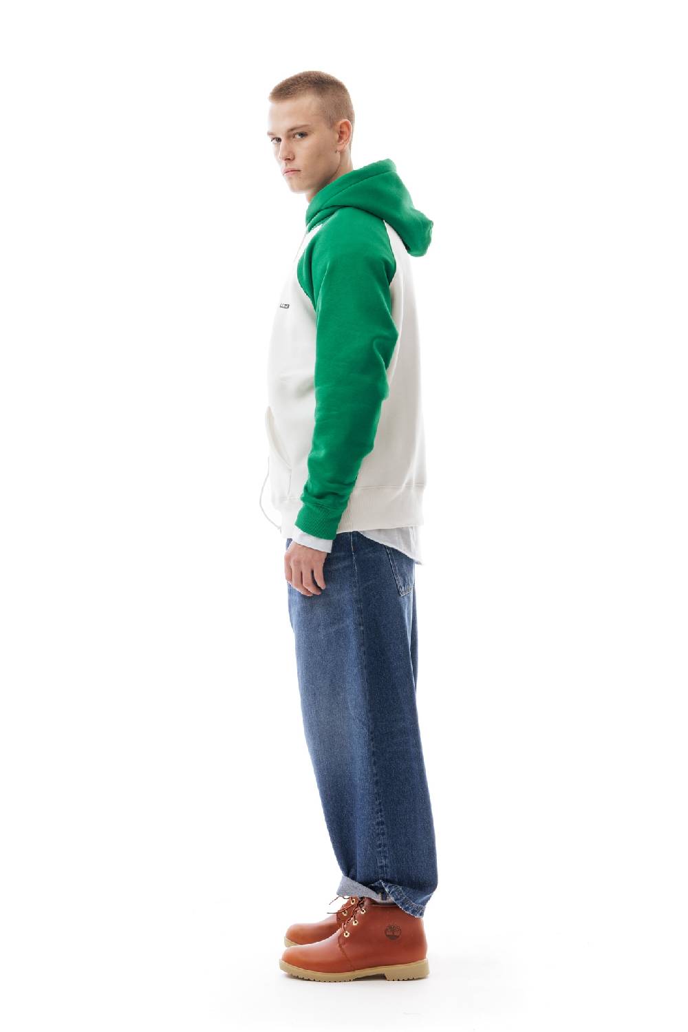 Lc23 Bicolor Hoodie Cream/Green In Saldo