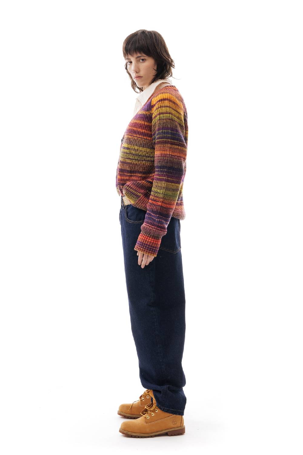 Lc23 Multicolor Cardigan Purple/Yellow Moda
