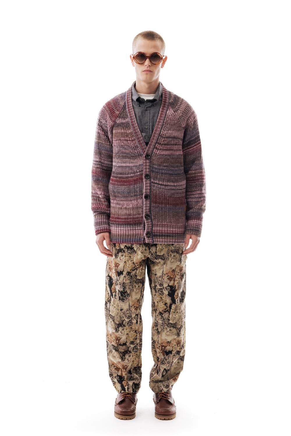 Lc23 Multicolor Cardigan Purple/Grey Spedizione gratuita
