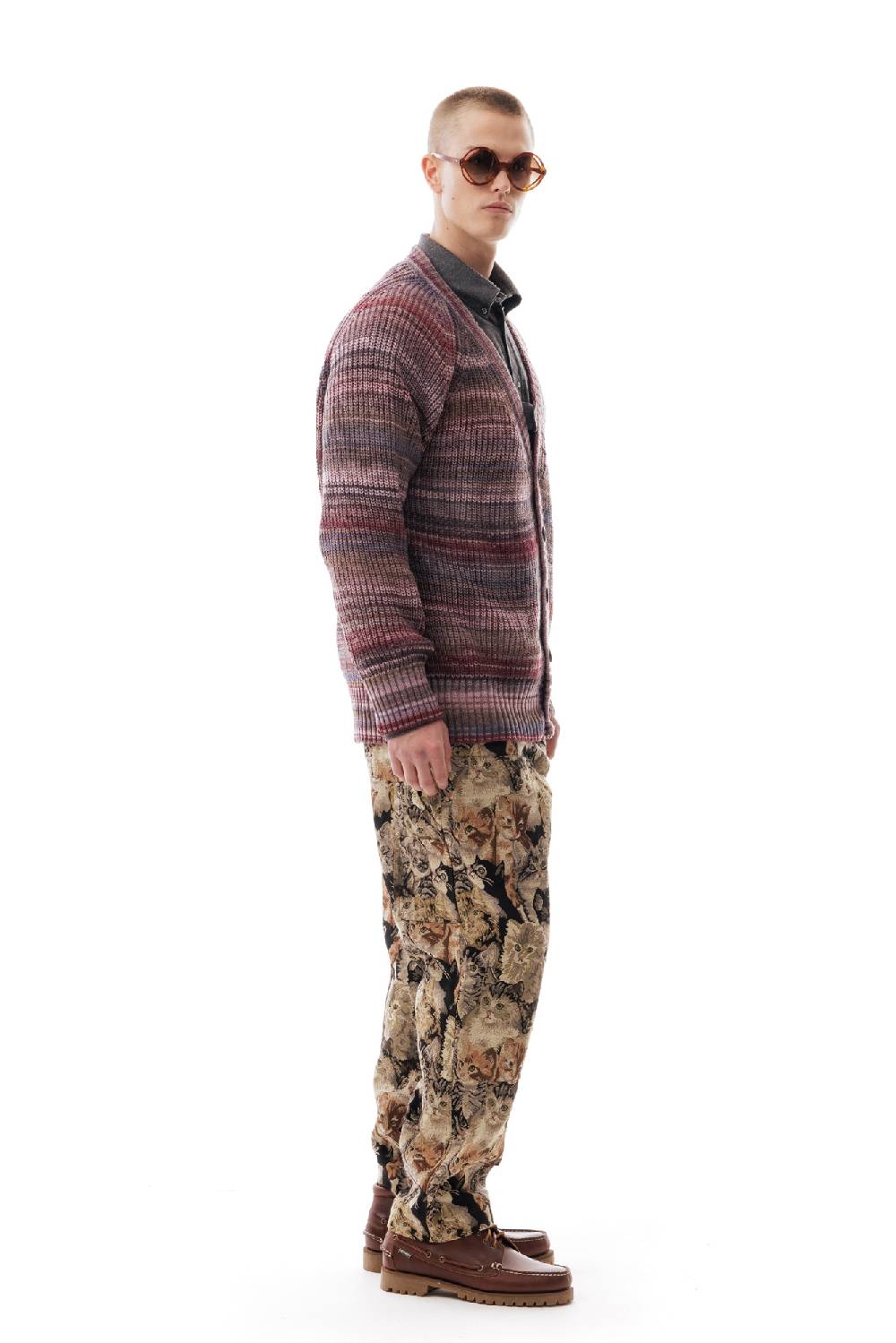Lc23 Multicolor Cardigan Purple/Grey Spedizione gratuita