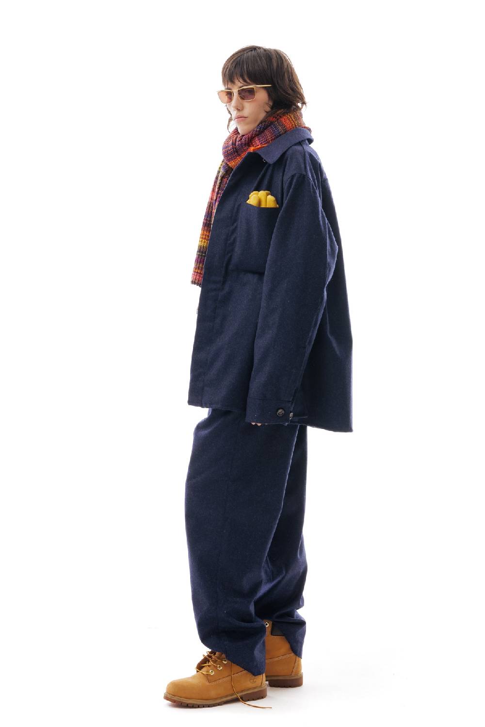 Lc23 WR Wool Overshirt Navy Fornitura limitata