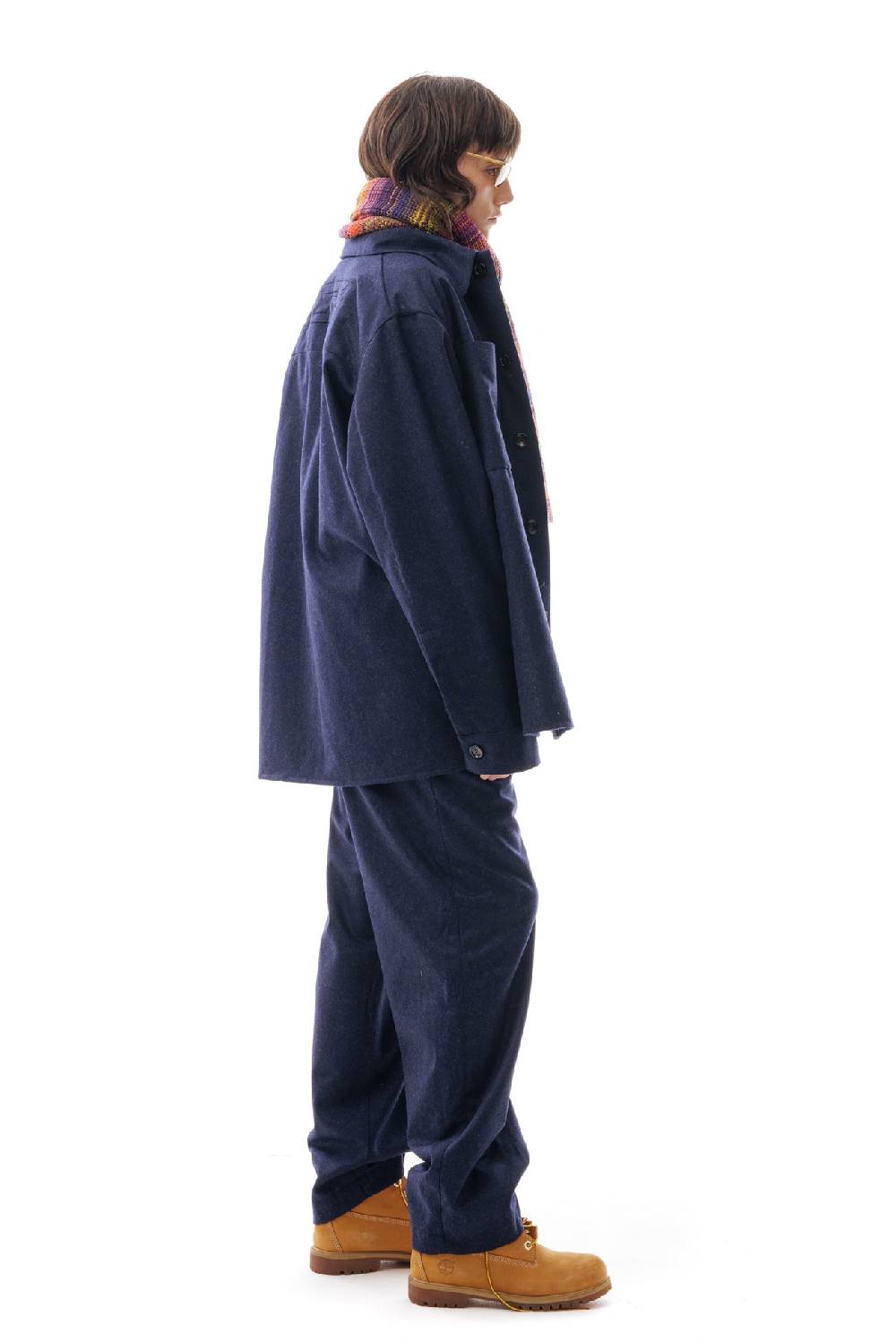 Lc23 WR Wool Overshirt Navy Fornitura limitata