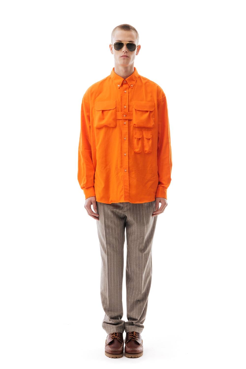 Lc23 Flannel Multipocket Shirt Orange Black Friday