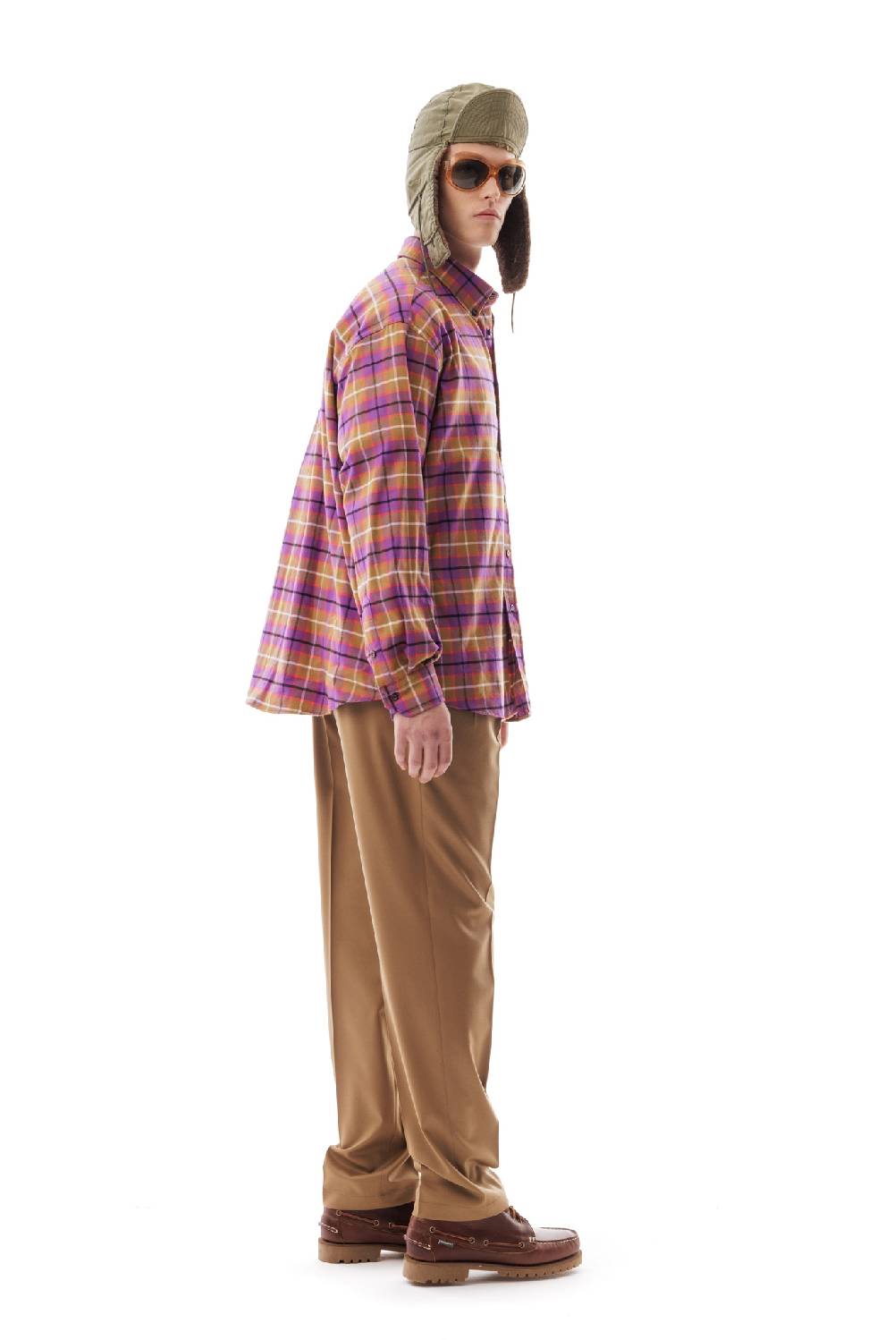 Lc23 Flannel Check Shirt Camel/Purple Offerta Pasqua