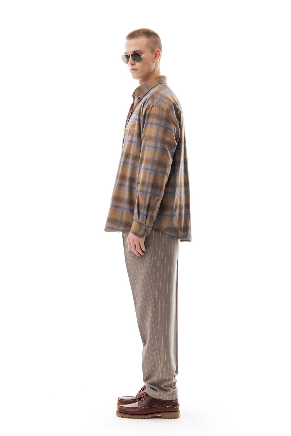 Lc23 Flannel Check Shirt Grey/Camel Offerta per la Festa della Mamma