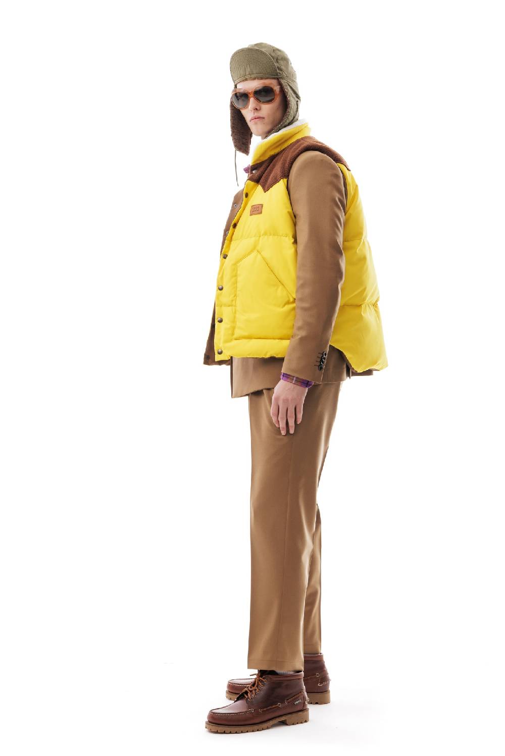 Lc23 Paneled Down Vest Yellow Vendita calda