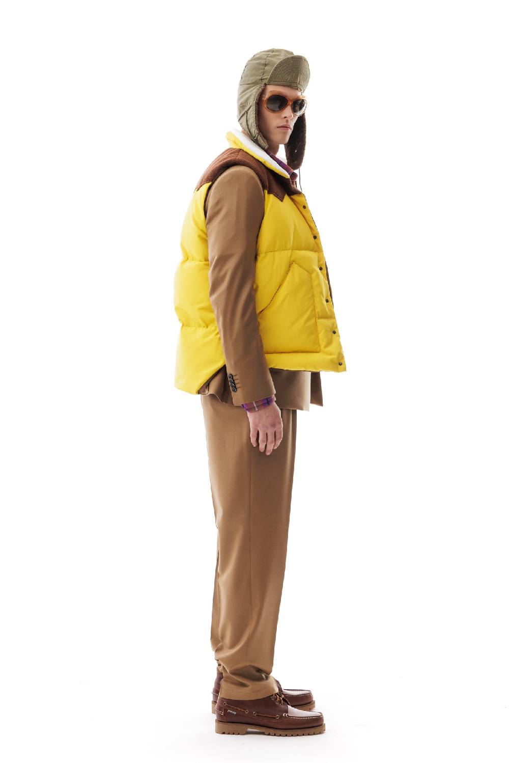 Lc23 Paneled Down Vest Yellow Vendita calda