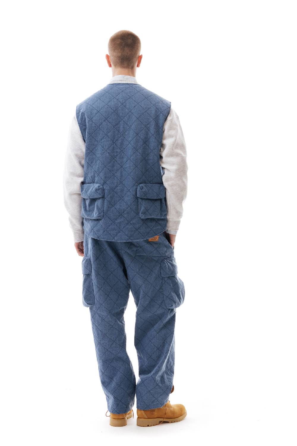 Lc23 Quilted Denim Multipocket Vest Offerta migliore