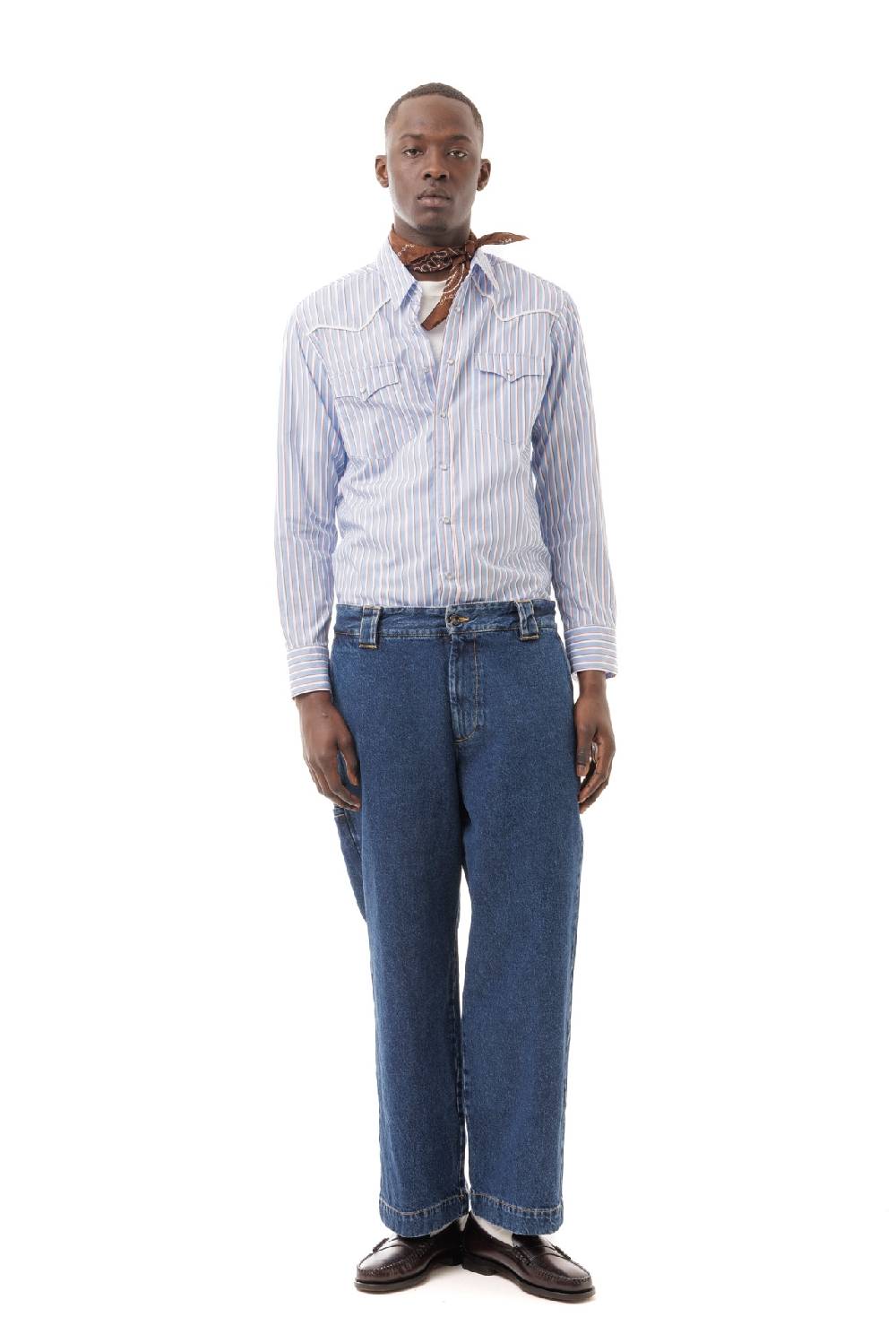 Lc23 Stripes Western Shirt Blue-Brown Comprane uno, ottenene uno gratis