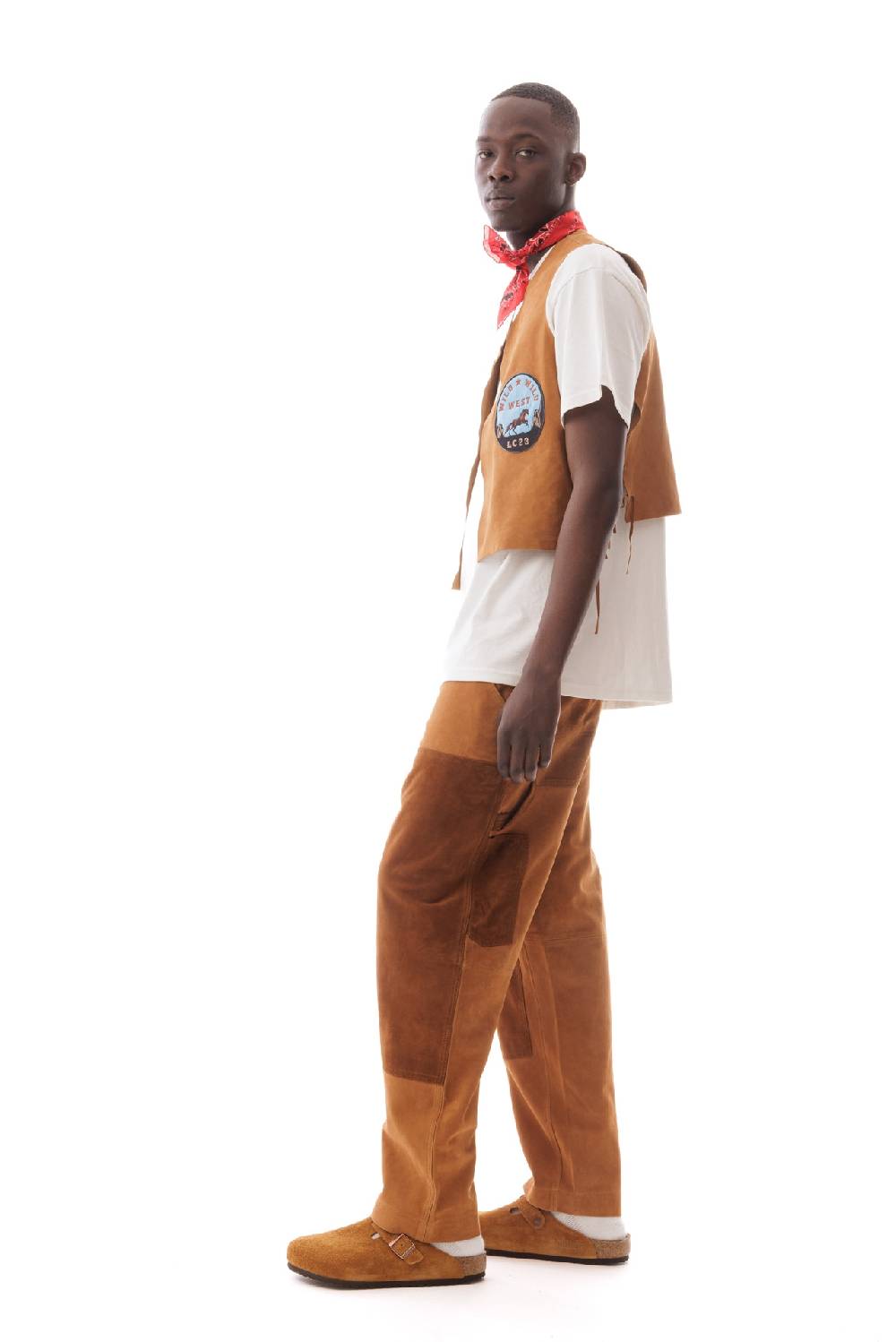 Lc23 Multipatch Suede Vest Camel Prezzo basso