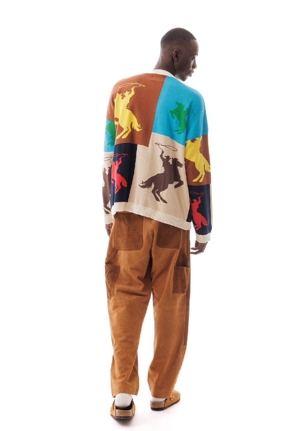 Lc23 Jaquard Patchwork Horses Sweater Officina