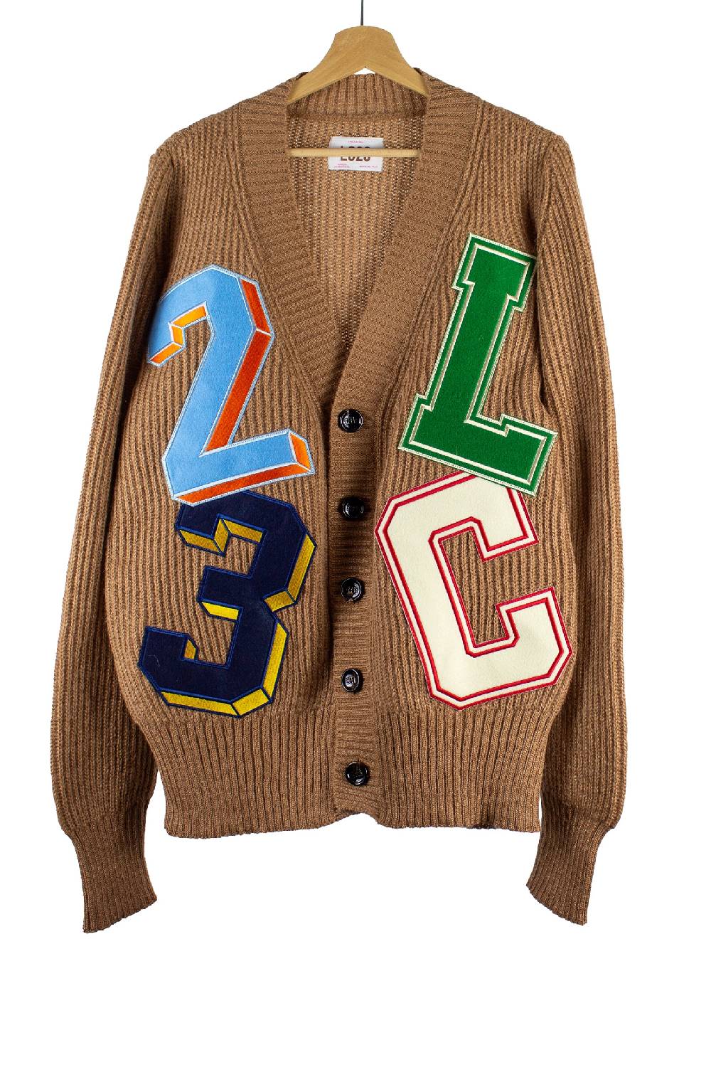 Lc23 Patch Cardigan Camel Soddisfazione Garantita