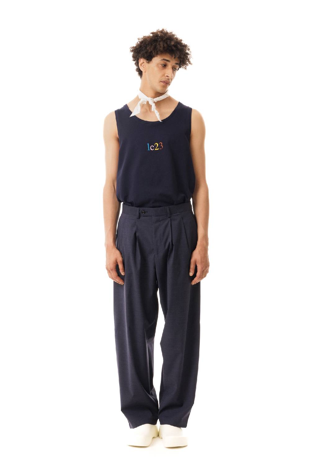 Lc23 Nylon-Wool Trousers Navy Saldi Di Fabbrica