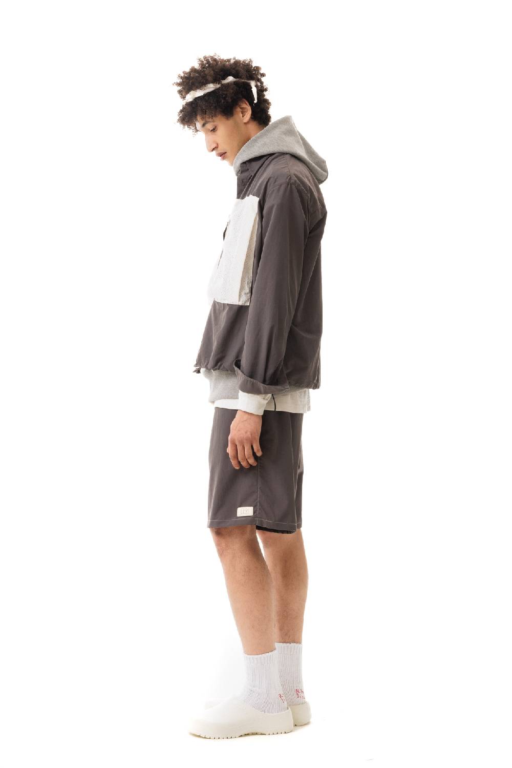 Lc23 Nylon Shirt Grey-Cream Moda