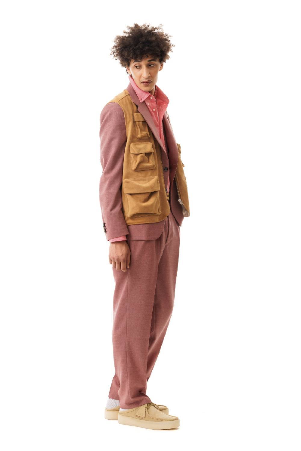 Lc23 Multipocket Suede Vest Camel Spedizione gratuita