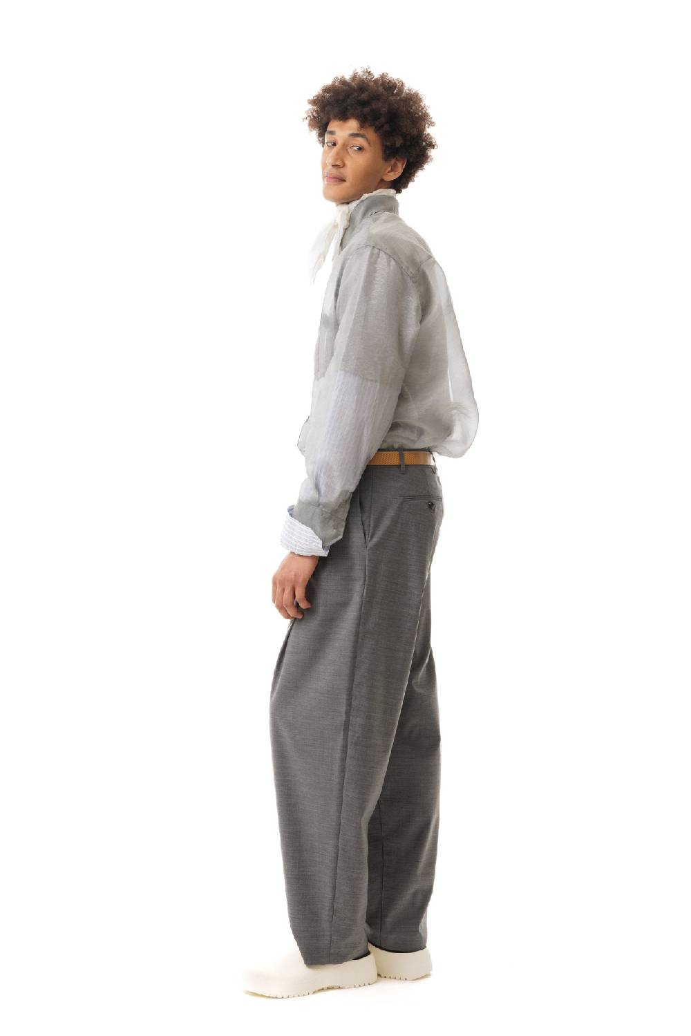 Lc23 Organza Nylon Shirt Grey Sconto di tempo limitato