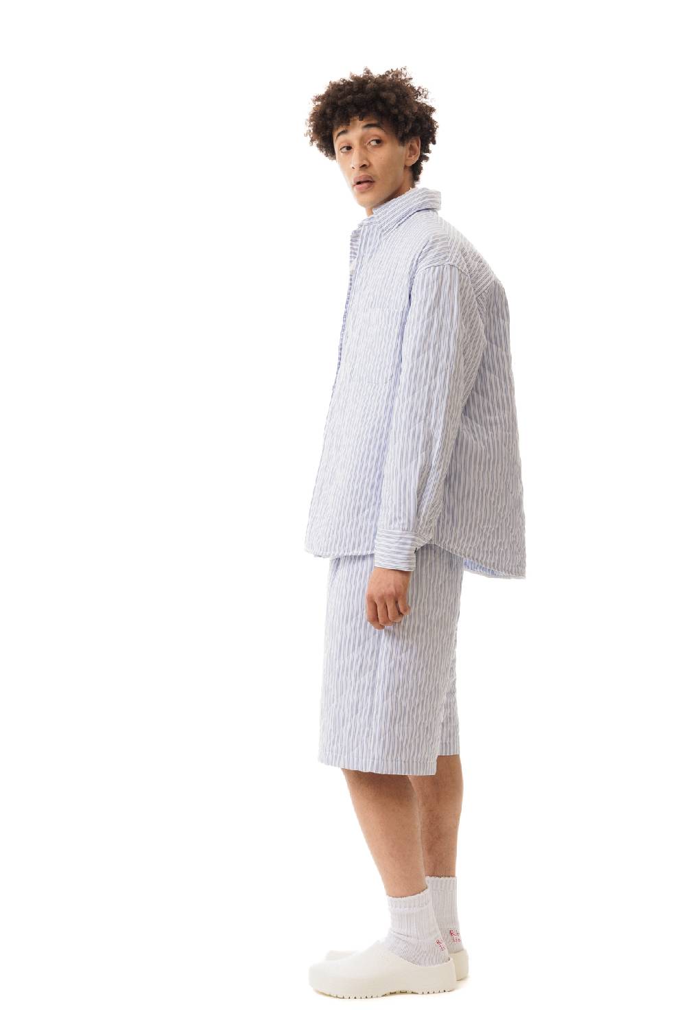 Lc23 Quilted Popeline Overshirt White-Blue Offerta speciale