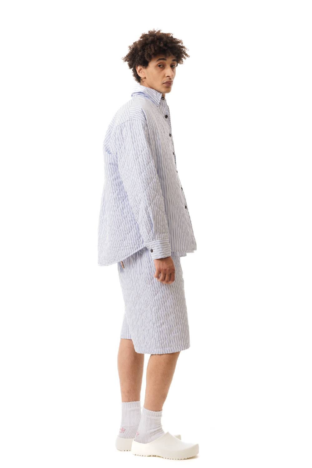 Lc23 Quilted Popeline Overshirt White-Blue Offerta speciale