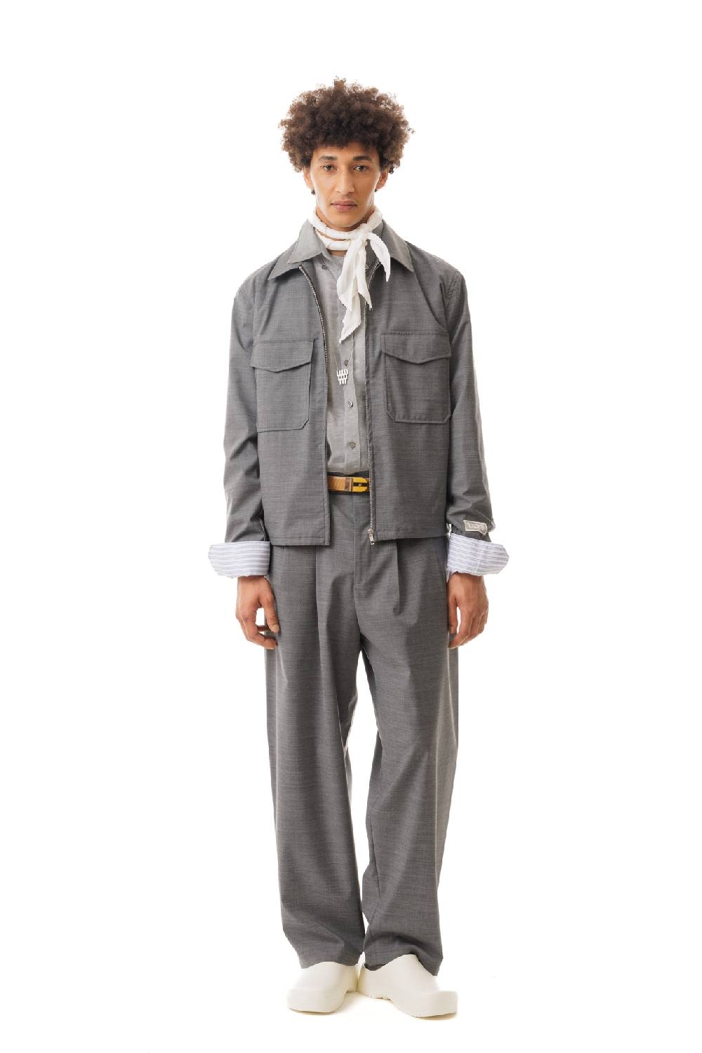 Lc23 Nylon-Wool Overshirt Grey Comprare a buon mercato