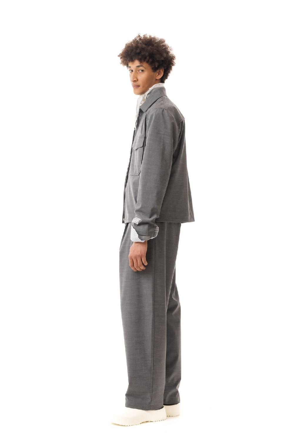 Lc23 Nylon-Wool Overshirt Grey Comprare a buon mercato