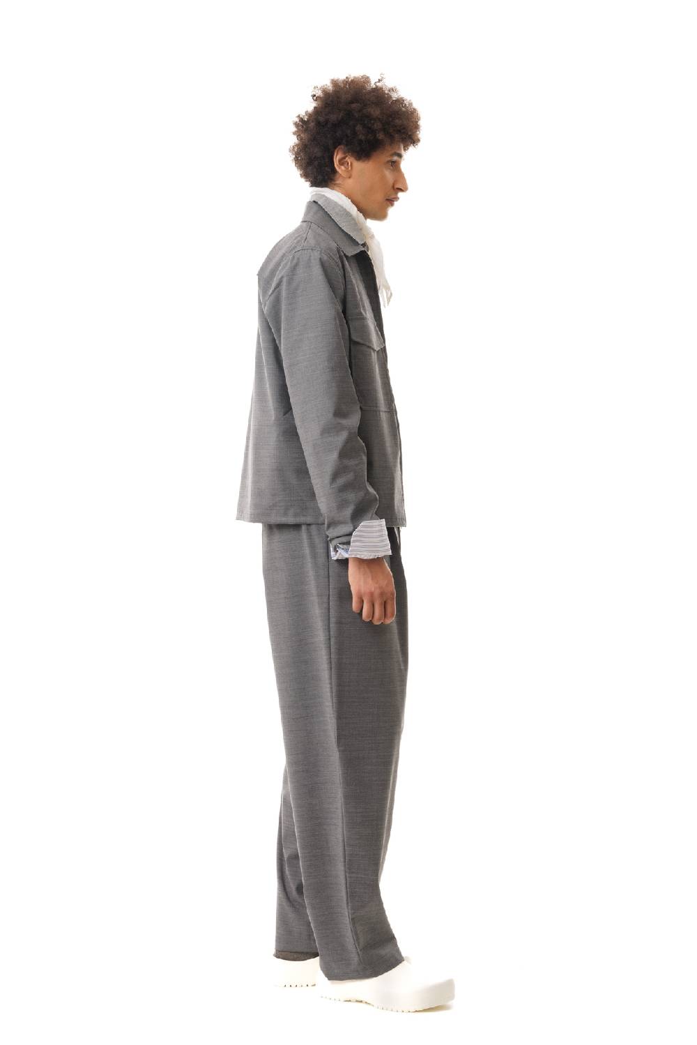 Lc23 Nylon-Wool Overshirt Grey Comprare a buon mercato