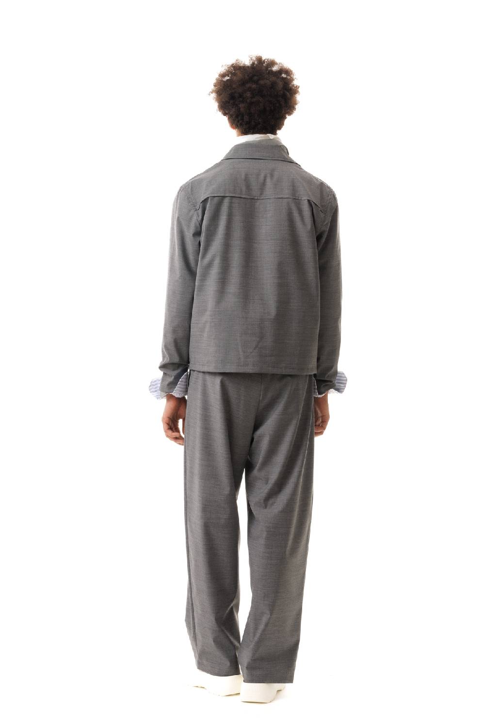 Lc23 Nylon-Wool Overshirt Grey Comprare a buon mercato