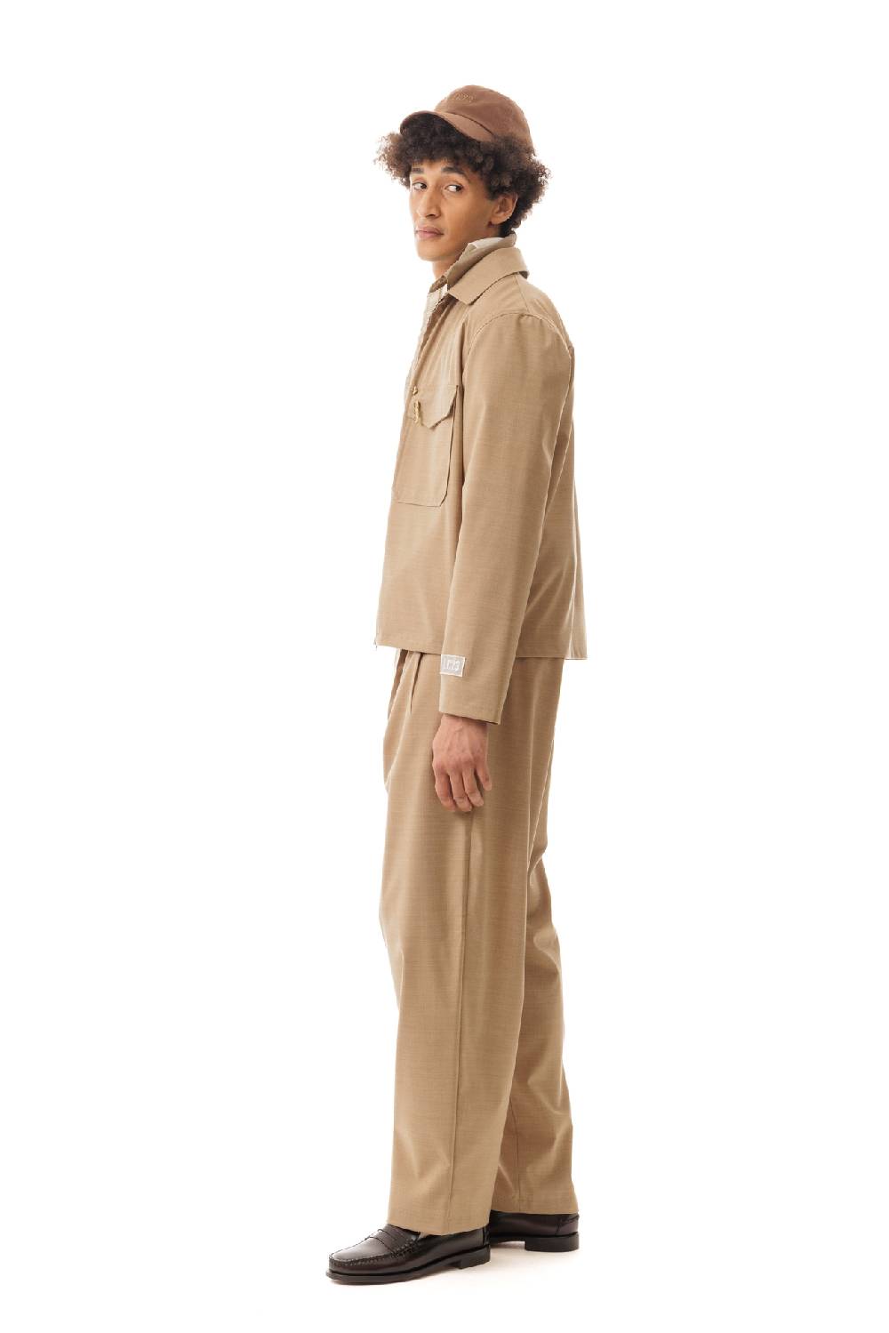 Lc23 Nylon-Wool Overshirt Camel Grande vendita