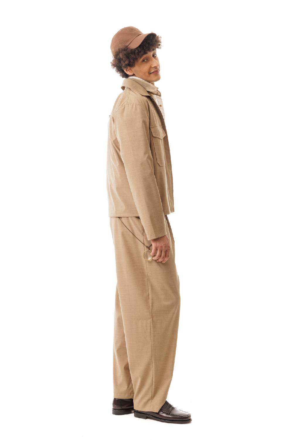 Lc23 Nylon-Wool Overshirt Camel Grande vendita