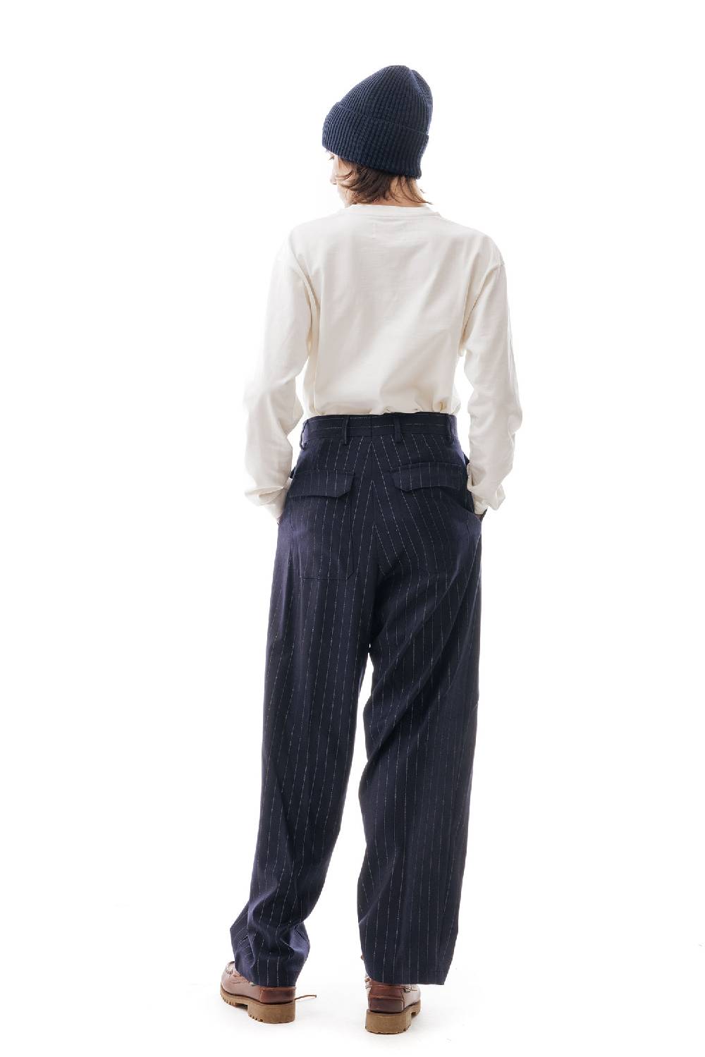 Lc23 Gessato Double Pence Trousers Navy Offerta San Valentino