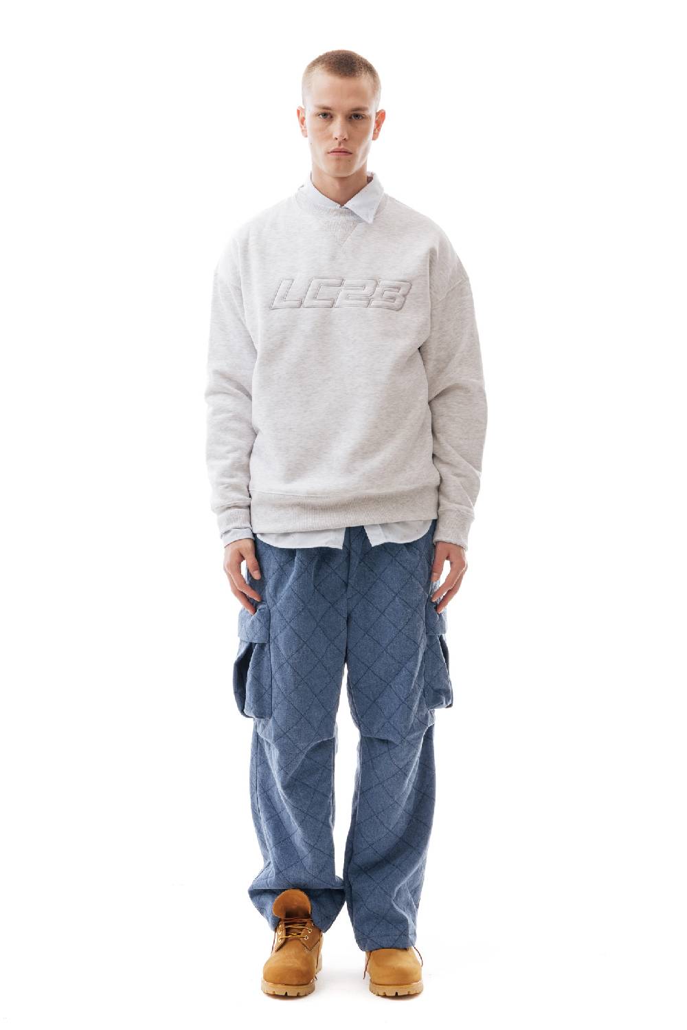 Lc23 Embroidered Sweatshirt Grey Offerte stagionali