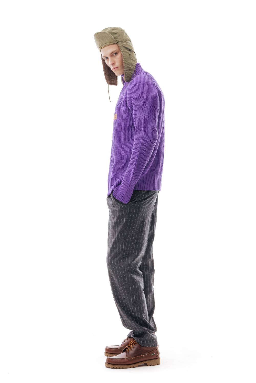 Lc23 English Knit Zip Sweater Purple Enormi risparmi