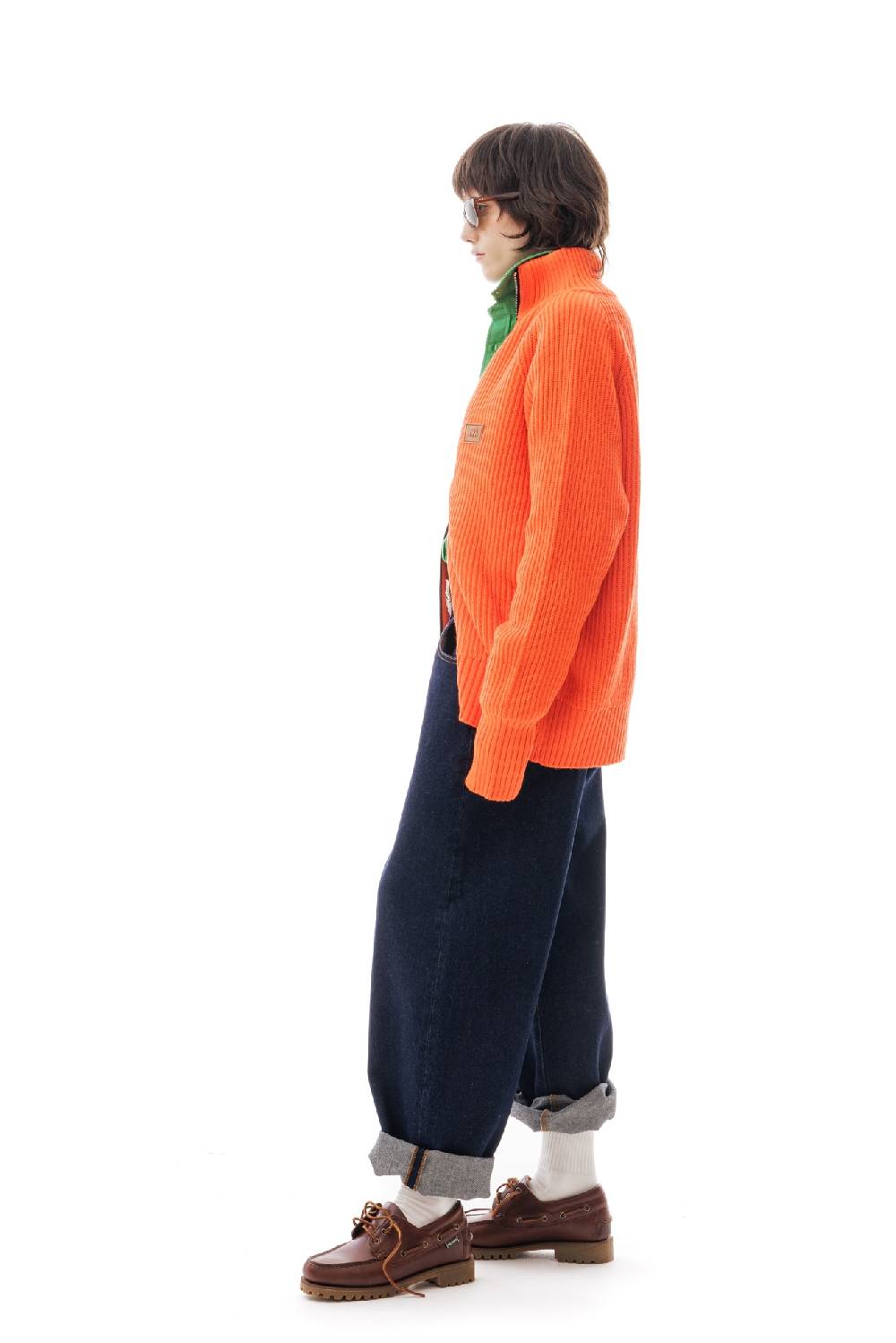 Lc23 English Knit Zip Sweater Orange Sconti VIP