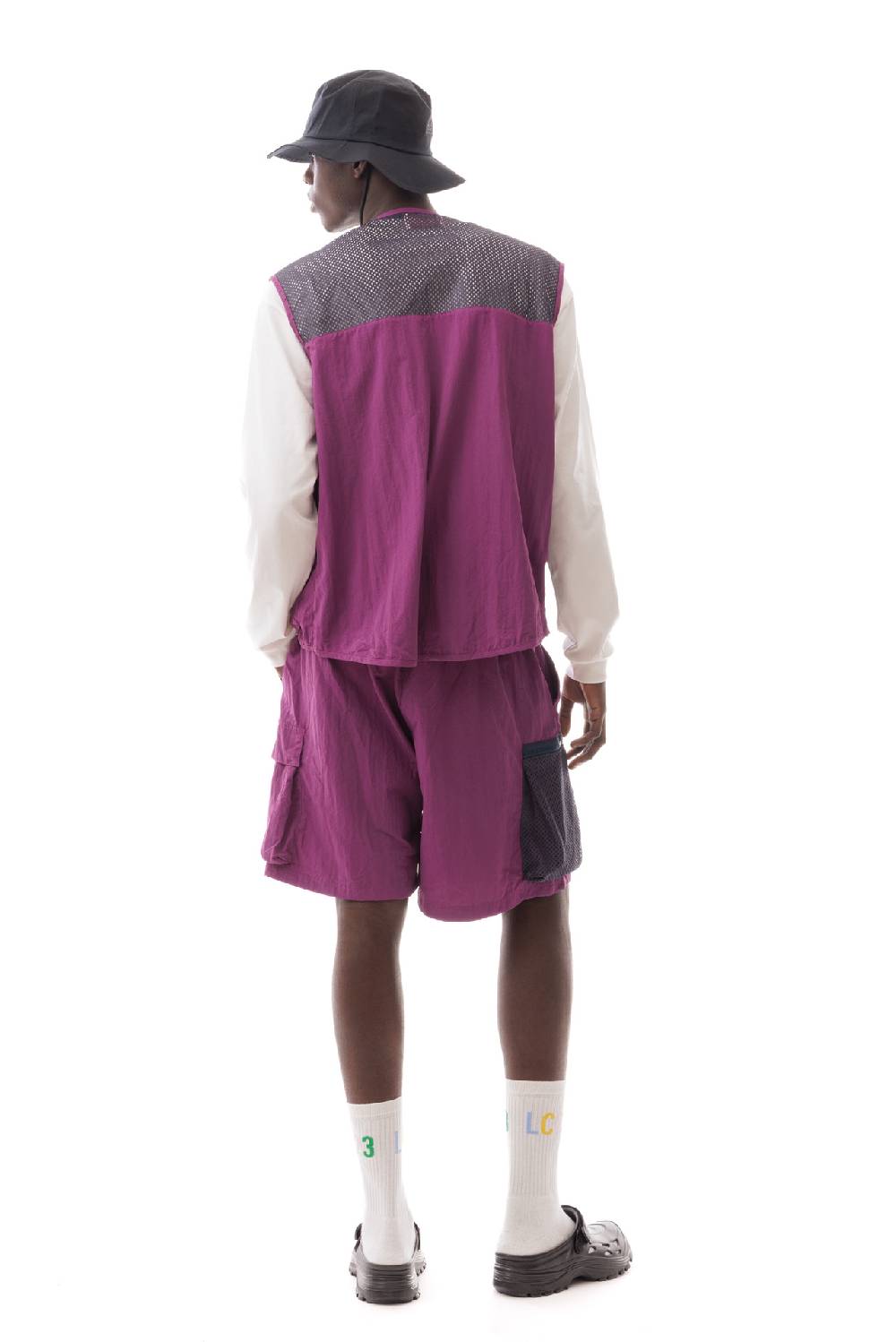 Lc23 Nylon Multipocket Vest Violet Negozi Online