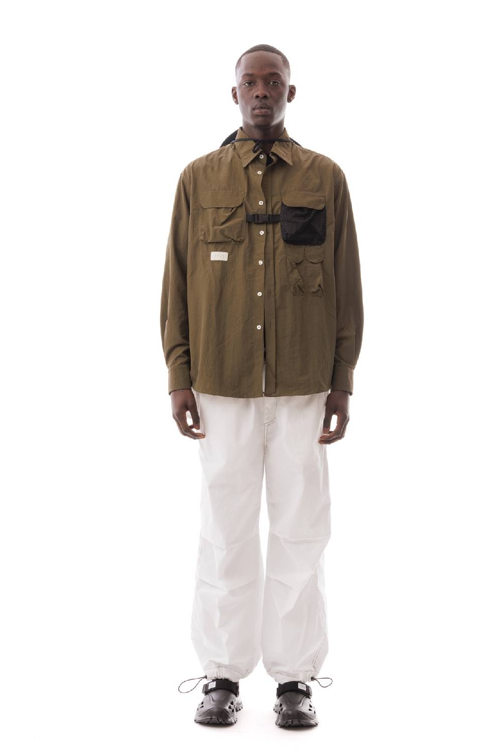 Lc23 Multipocket Nylon Shirt Army Green Novità