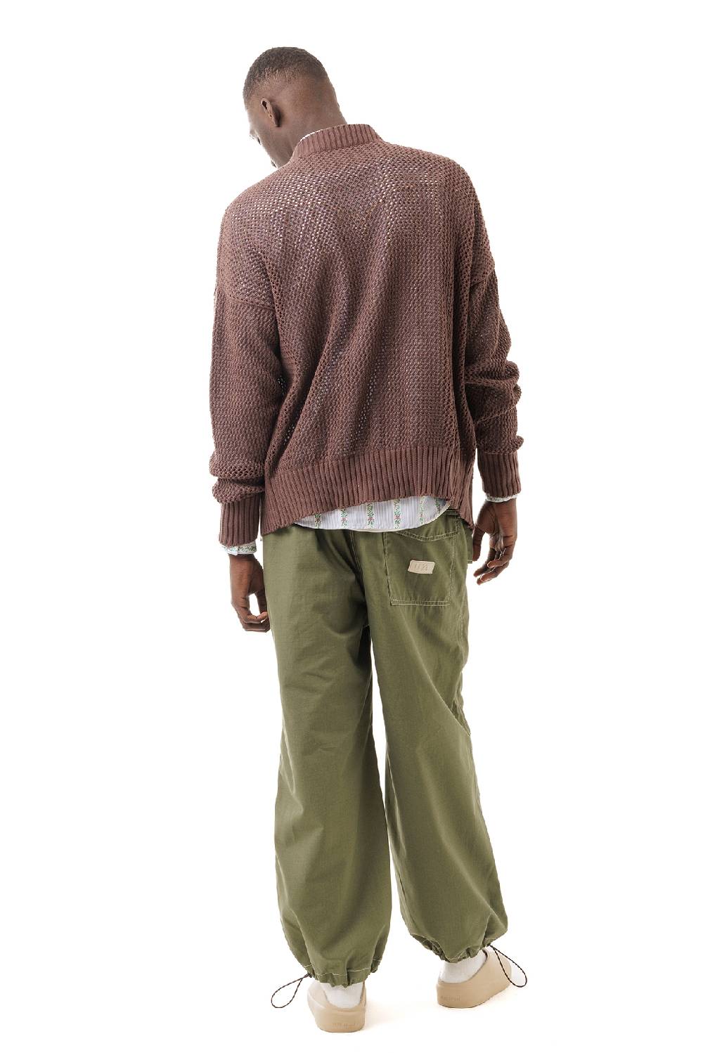 Lc23 Perforated Cardigan Brown Spedizione gratuita