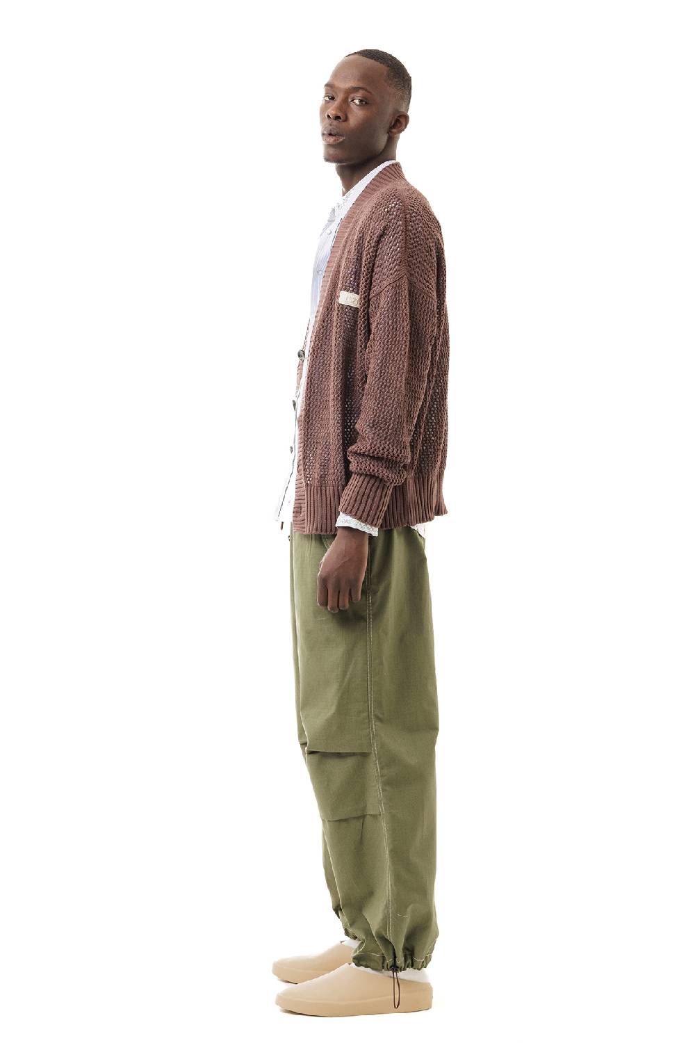 Lc23 Perforated Cardigan Brown Spedizione gratuita