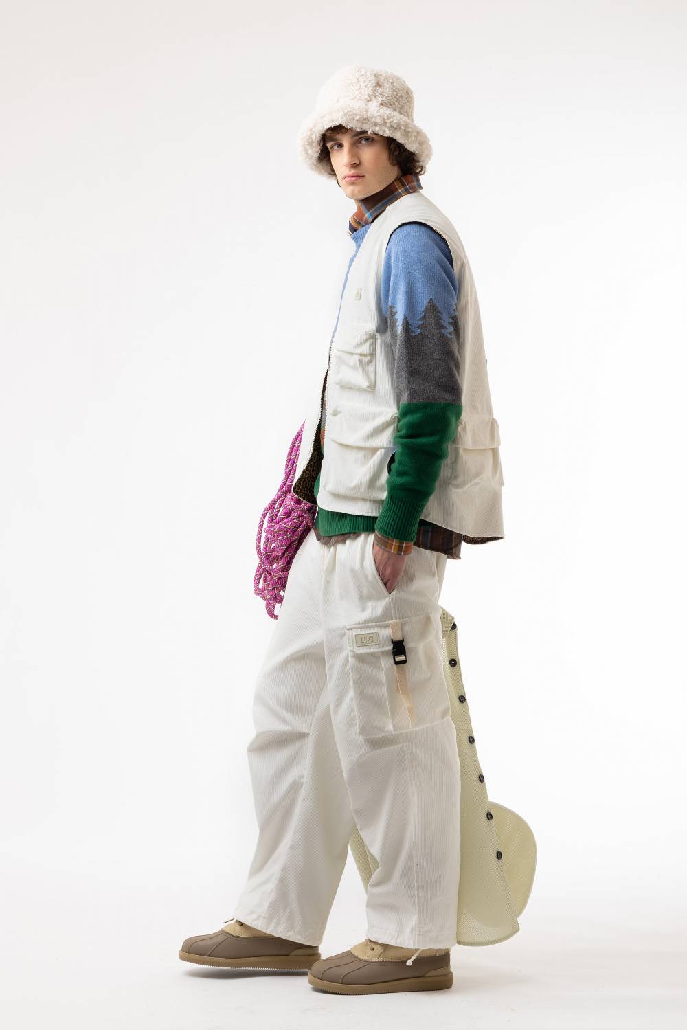 Lc23 Corduroy Cargo Pants White Offerta natalizia
