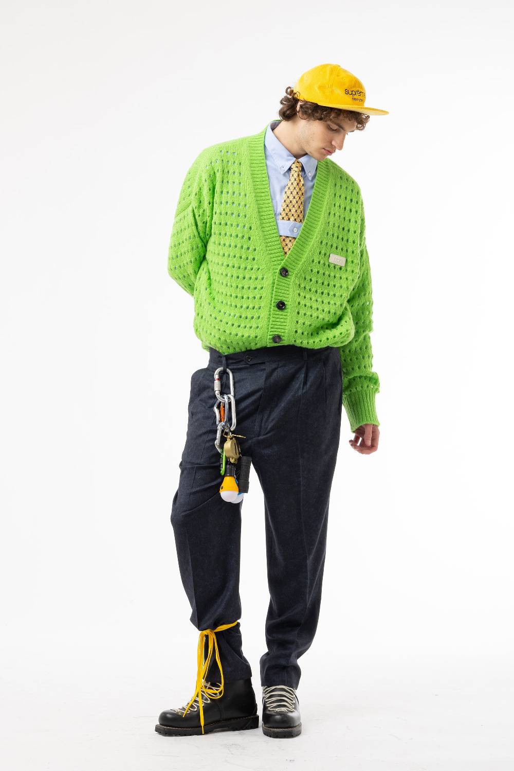 Lc23 Perforated Cardigan Green Super Saving Price