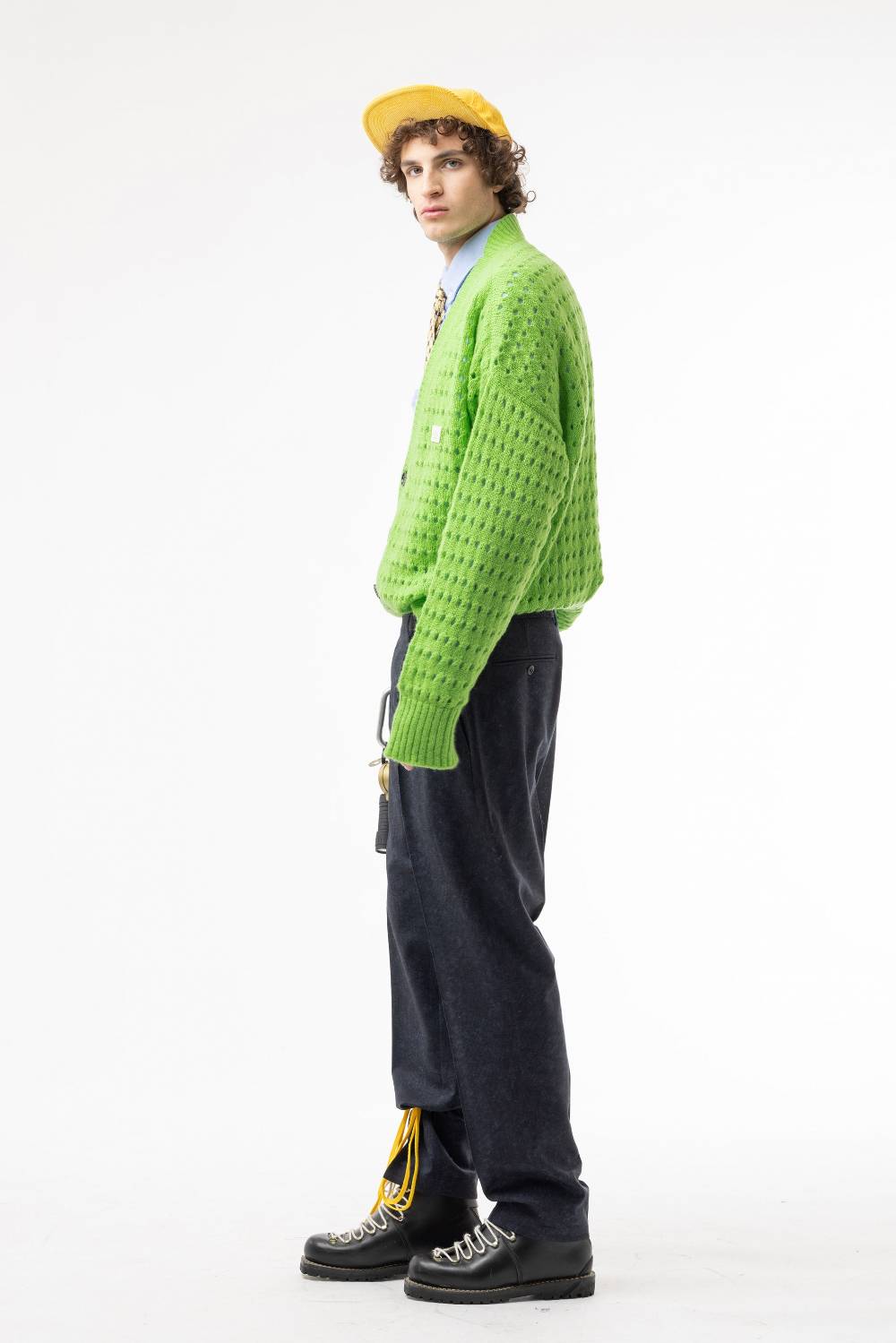 Lc23 Perforated Cardigan Green Super Saving Price
